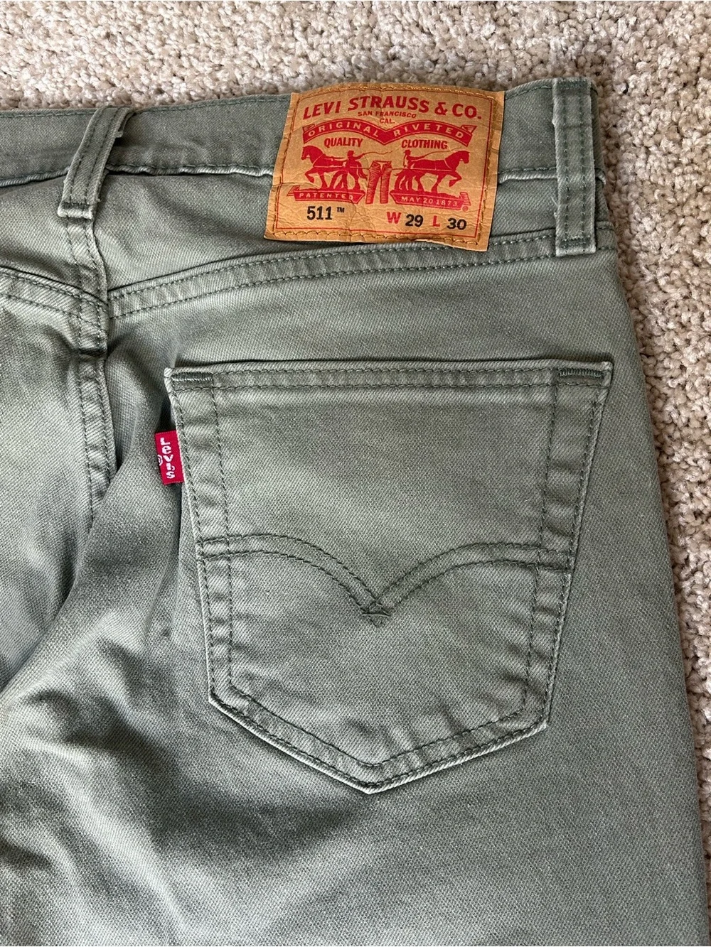 Men’s Levi's 511 Slim Fit Jeans in Green (W29xL30)